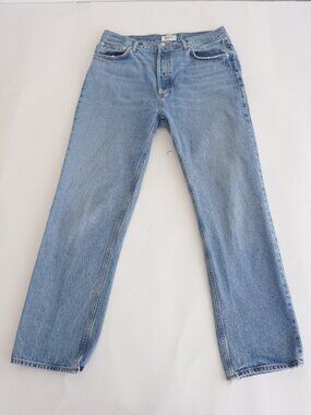 AGOLDE 90s Pinch Light Wash Button Fly Straight Leg Mid-Rise Denim Jeans  32